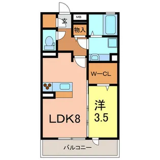 スクエア新富【203号室】の間取り