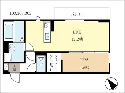 Mon Amour知原【1階】の間取り