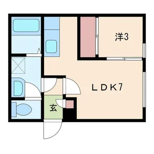 ラ・メゾンドボヌール【105号室】の間取り