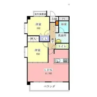 ホワイトドエル道徳【4階】の間取り