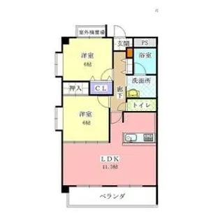 ホワイトドエル道徳【4階】の間取り