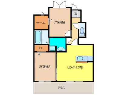 ラ プレミール天神【102号室】の間取り
