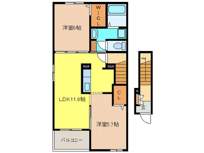 ジェルメ橋爪Ⅰ【2階】の間取り