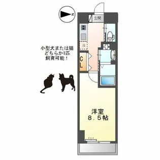 エイチ・ツーオー新深江【4階】の間取り