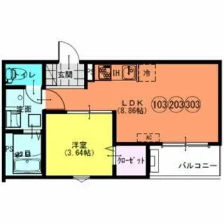 F+style八尾北久宝寺【2階】の間取り