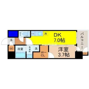 エステムコート名古屋新栄Ⅴラポール【6階】の間取り