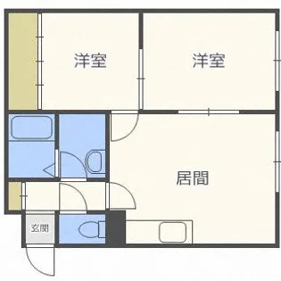 クラウディア厚別A【203号室】の間取り