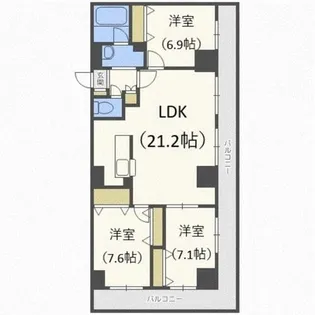 ディアコート69【10階】の間取り