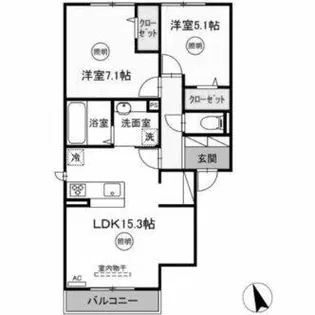 VILLA TAKK 上到津【2階】の間取り