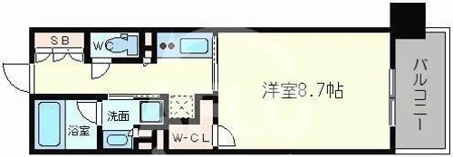 パークアクシス心斎橋【15階】の間取り