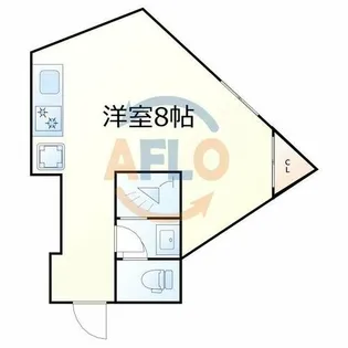 ピークショア難波東【3階】の間取り