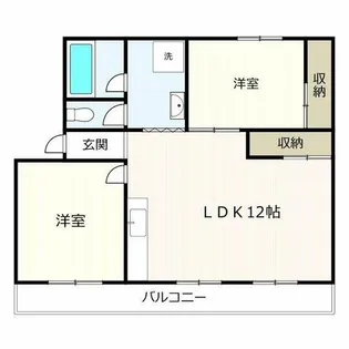 長栄住宅 2棟【402号室】の間取り
