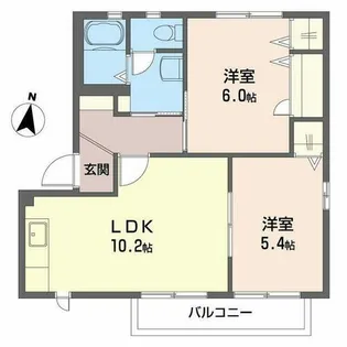 クィーンズ パレス【B201号室】の間取り