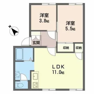 フレグランス魚住【0101号室】の間取り