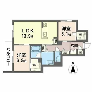 ShaMaison Kirsche【0202号室】の間取り