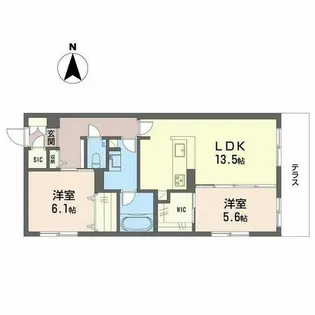 ShaMaison Kirsche【0105号室】の間取り