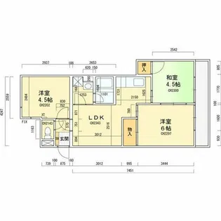 グレースハイム上住吉【3階】の間取り