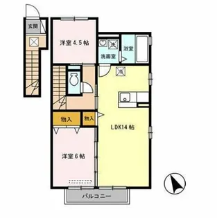 リブレ A棟【201号室】の間取り