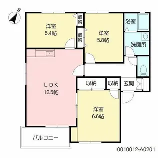 ディアス本城 A棟【2階】の間取り