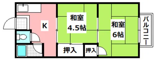園田ハイムA棟【203号室】の間取り