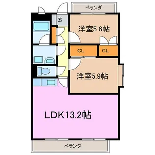 シャルマンナルミ【2階】の間取り