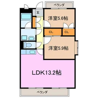 シャルマンナルミ【1階】の間取り