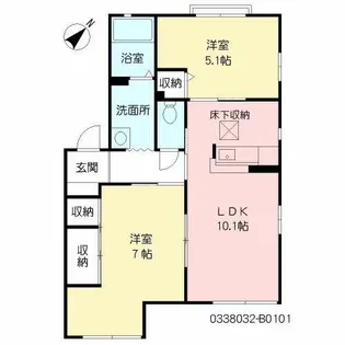 ディアス馬場山 B棟【1階】の間取り