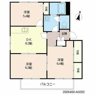ディアスBEN水巻【A0202号室】の間取り
