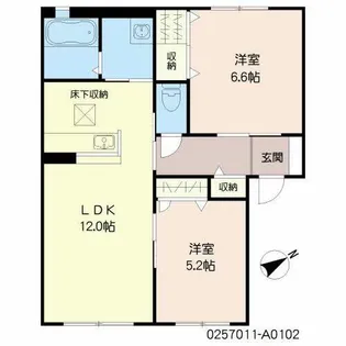 カーサ アッコッリェンテ 野見山【1階】の間取り