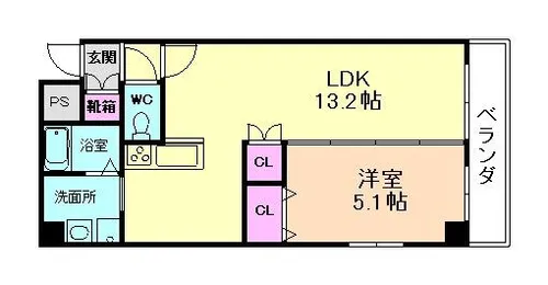 グランジュテ寺畑【3階】の間取り
