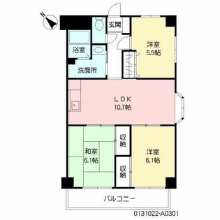 グリーンヴィレッジ則松【3階】の間取り