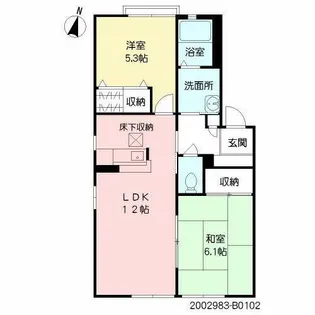 ディアスタウン B棟【1階】の間取り