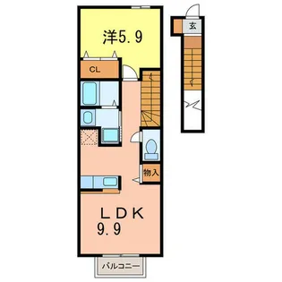 タウン樹D【203号室】の間取り