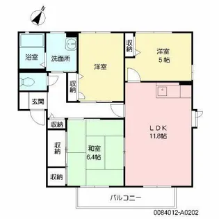 ディアス西天神【2階】の間取り