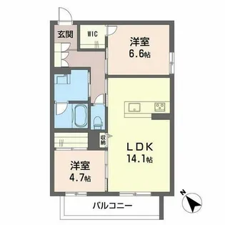 シャーメゾン西鳴水【2階】の間取り