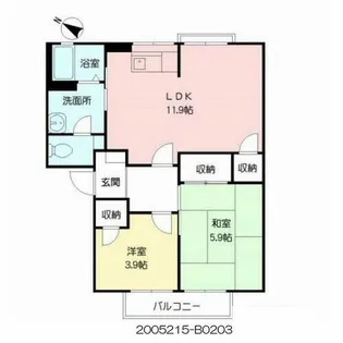 ファミール真木 B棟 ♯【2階】の間取り