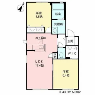 ハーティストT A棟【1階】の間取り