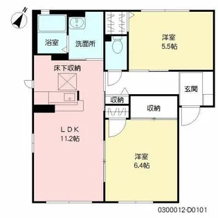 ハーティストN D棟【1階】の間取り