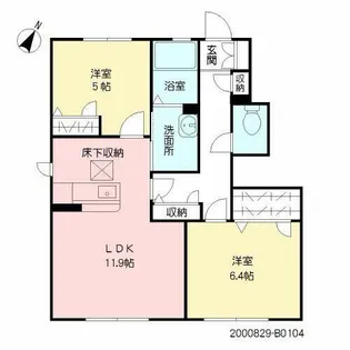マインフェルト B棟【1階】の間取り