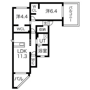 クラージュ栄通18【3階】の間取り