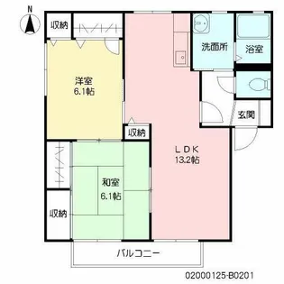 サンハイツ永犬丸 B棟【2階】の間取り
