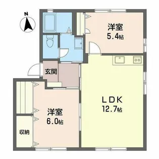 ディアスウエスト B棟【1階】の間取り