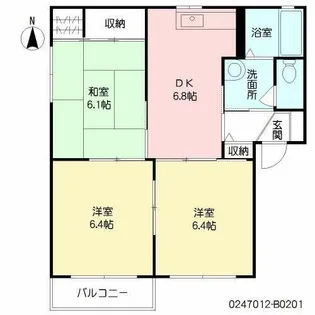 ル・ソレイユ B棟【2階】の間取り