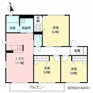 ファインメゾン上の原III【A0201号室】の間取り