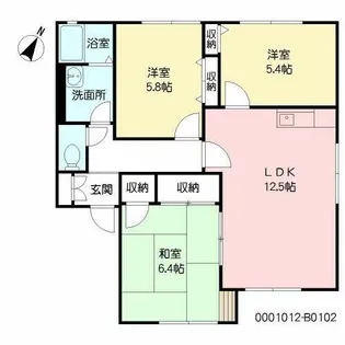 ディアス本城 B棟 #【1階】の間取り