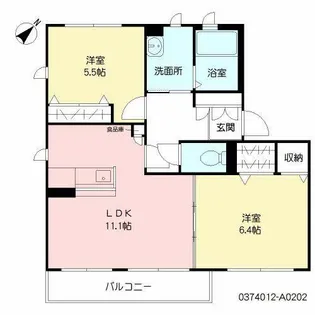 ヴィラ グリーン A棟【2階】の間取り