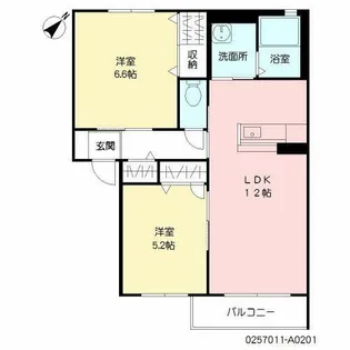 カーサ アッコッリェンテ 野見山【2階】の間取り