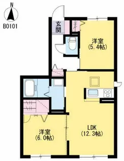 シャーメゾン ナポリ B棟【1階】の間取り