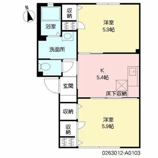 サンアスタ【1階】の間取り