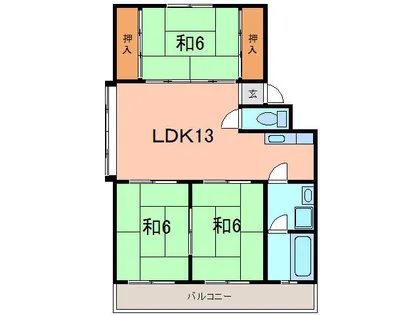 百石マンション2号館【B-3号室】の間取り